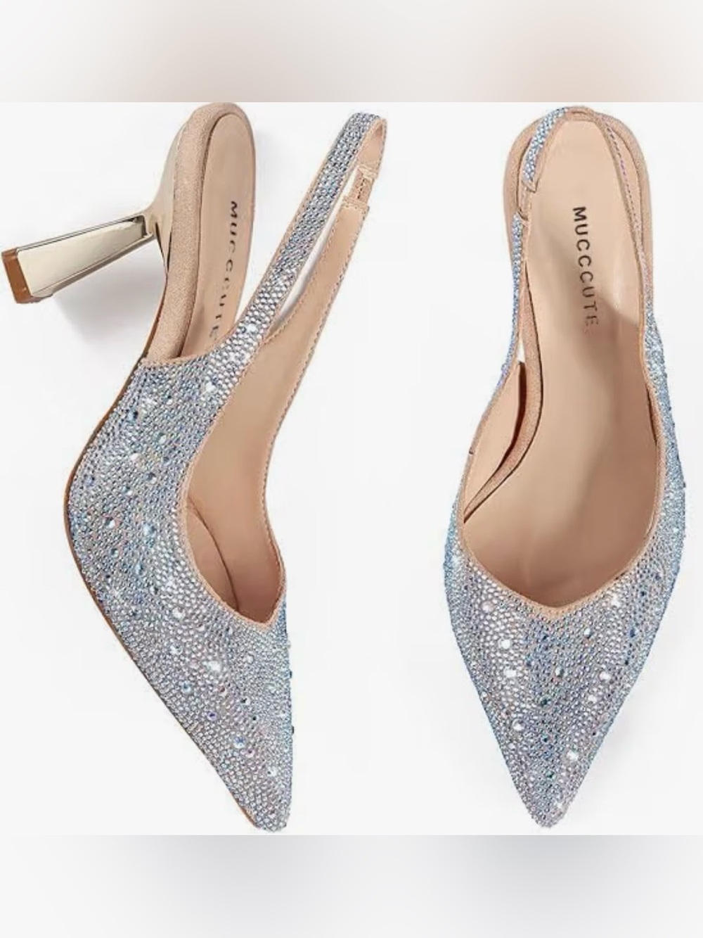 Rhinestone Embellished Slingback Heels